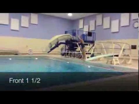 Girls' dive featuring junior Dana Liva