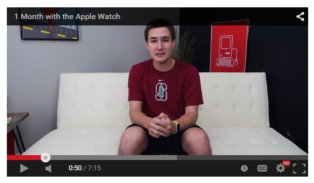 Prospect senior Keaton Keller reviews the Apple Watch for his YouTube channel. His channel, TechSmartt, has over 400,000 subscribers.