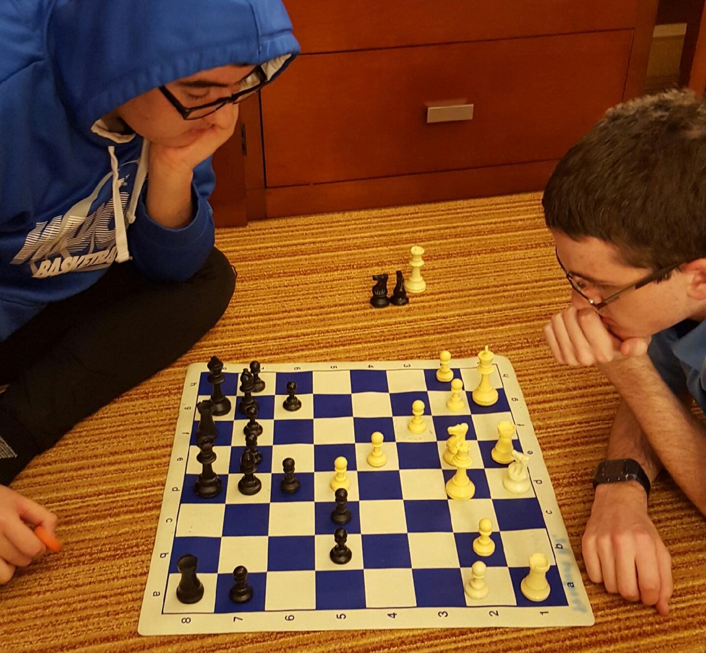 Checkmate: Seniors Billy Doherty and Eulises Campos prepare together in anticipation for the state tournament starting on Feb. 12. Doherty and Campos helped the chess team place third in the MSL, securing a spot at state. (Photo courtesy of Billy Doherty)