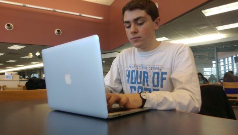 Junior Jimmy McDermott has received both local and national recognition for his coding talent and his school spirit app, The Underground. (photo illustration by Krzys Chwala)