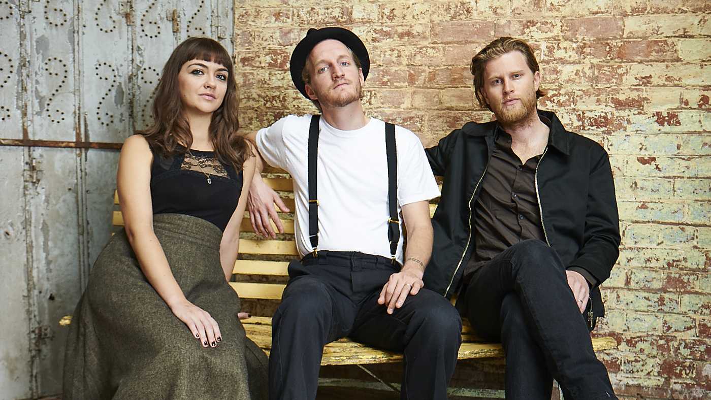 The Lumineers (from left): Neyla Pekarek, Jeremiah Fraites and Wesley Schultz.