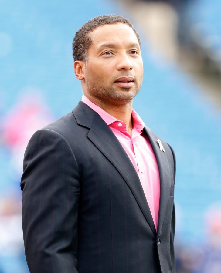 Oct 4, 2015; Orchard Park, NY, USA; Buffalo Bills general manager Doug Whaley before the game against the New York Giants at Ralph Wilson Stadium. Mandatory Credit: Kevin Hoffman-USA TODAY Sports