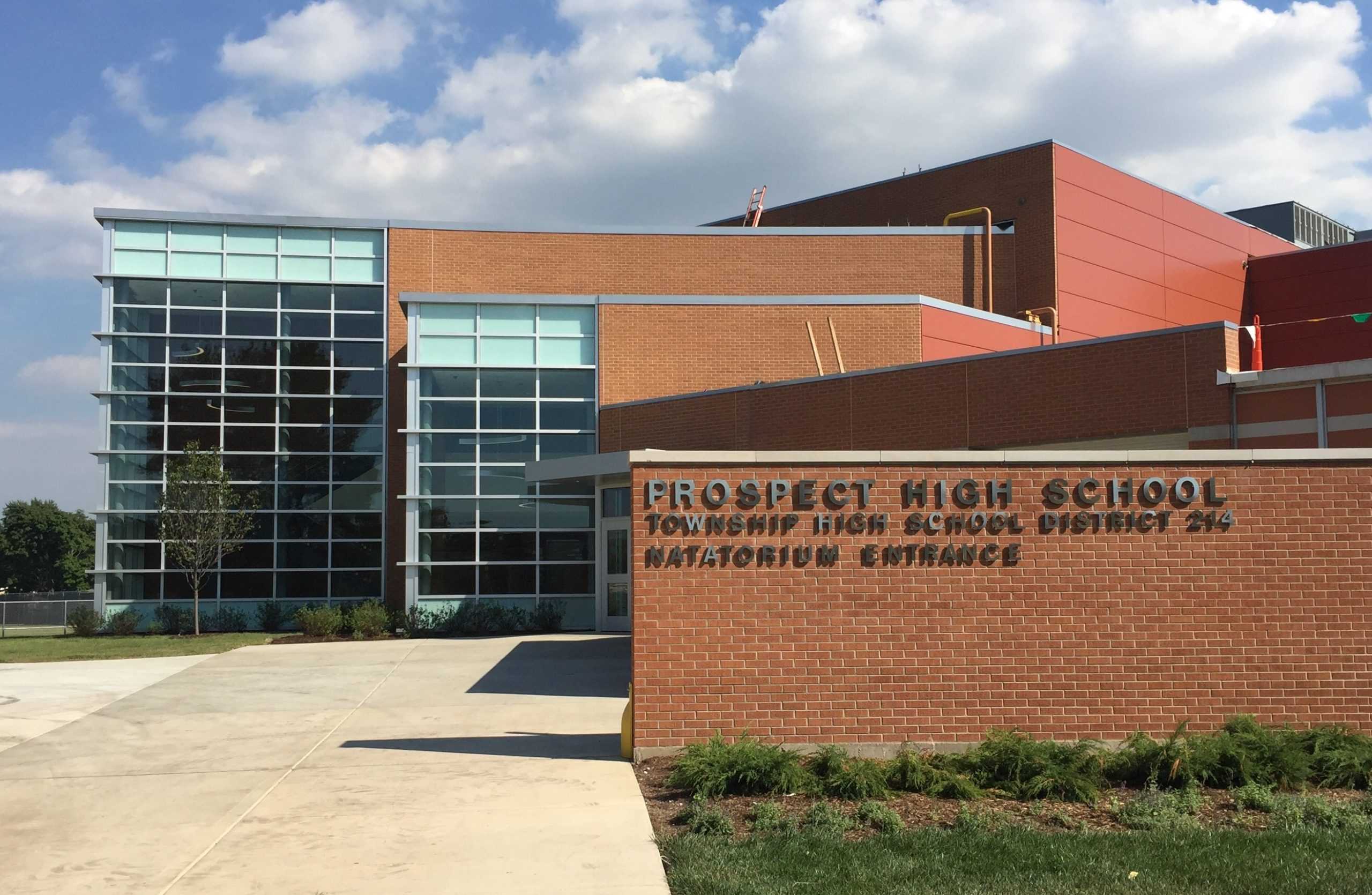 The Prospect High School Natatorium was officially dedicated on August 8. According to Assistant Principal Frank Mirandola, a key concern of the pool was to blend it with the school's architecture, which is why the pool foyer features the same windows as the KLC.