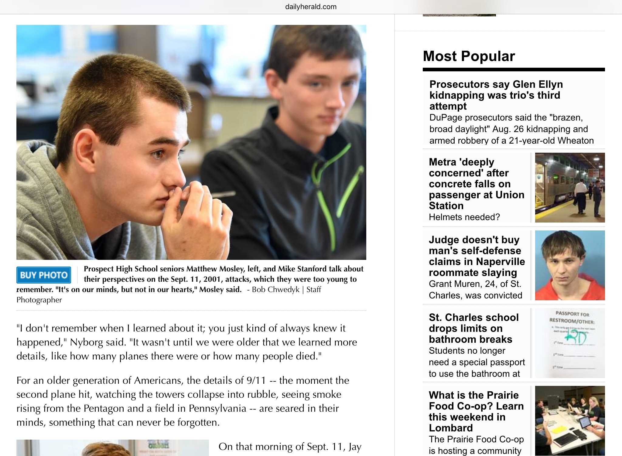 Students, staff interviewed by Daily Herald