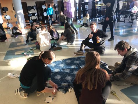 Blanket making at Knots of Love Event