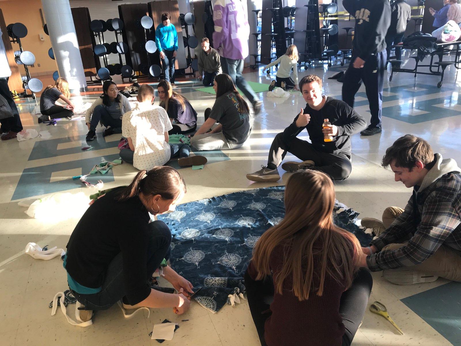 Blanket making at Knots of Love Event