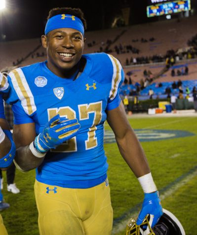 Pictured is Los Angeles Chargers rookie Joshua Kelley. 