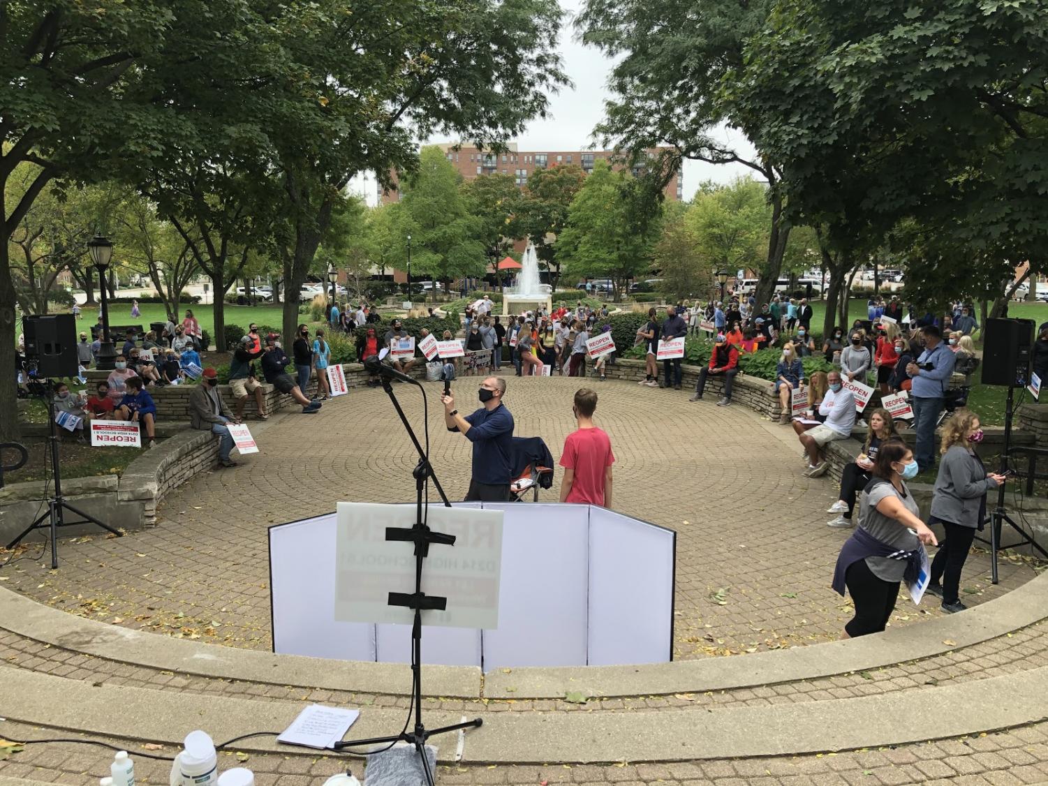 PHOTO ALBUM: REOPEN D214 PROTEST AT NORTH SCHOOL PARK