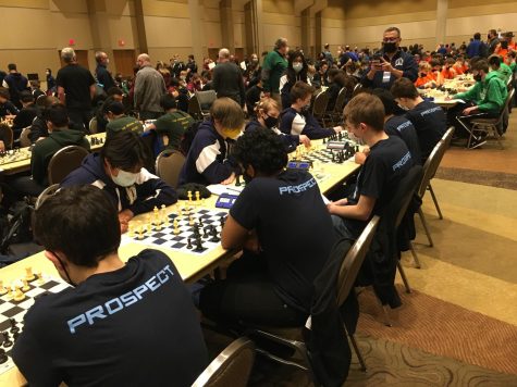 The chess team plays in the state chess competition in Peoria. (photo courtesy of Matt Love)