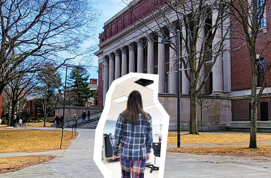 CAMPUS CONCERN: A high school student
imagines themself stepping onto Harvard’s campus but wonders how affirmative action will affect their application in the admissions process
and how diversity will impact their college
experience. 