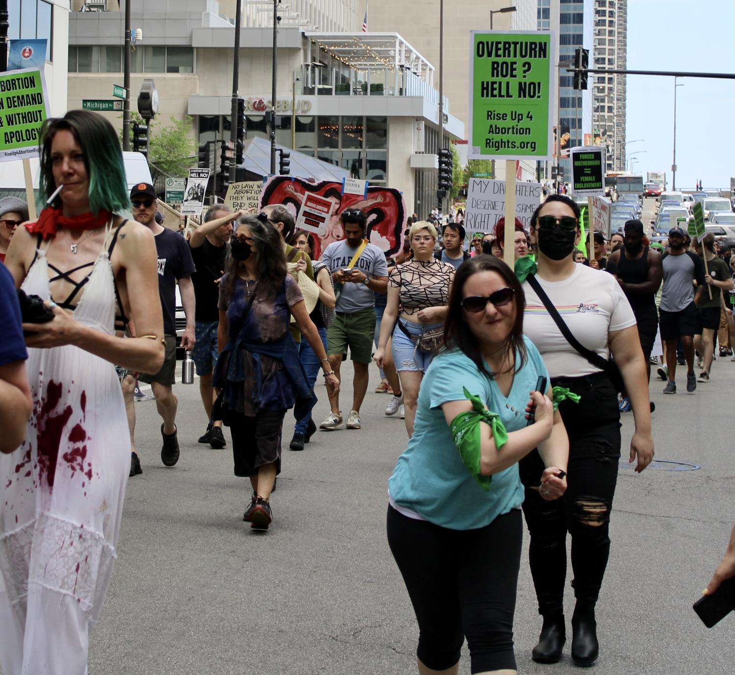 Activists support pro-choice movements in Millenium Park