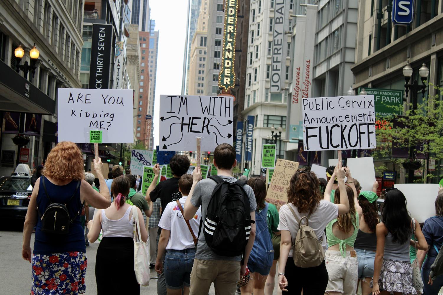 Activists support pro-choice movements in Millenium Park