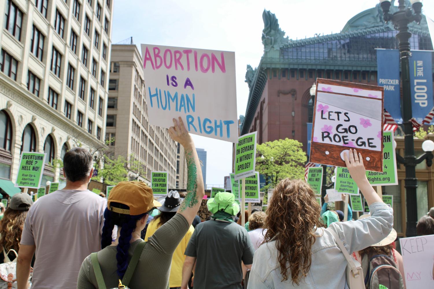 Activists support pro-choice movements in Millenium Park