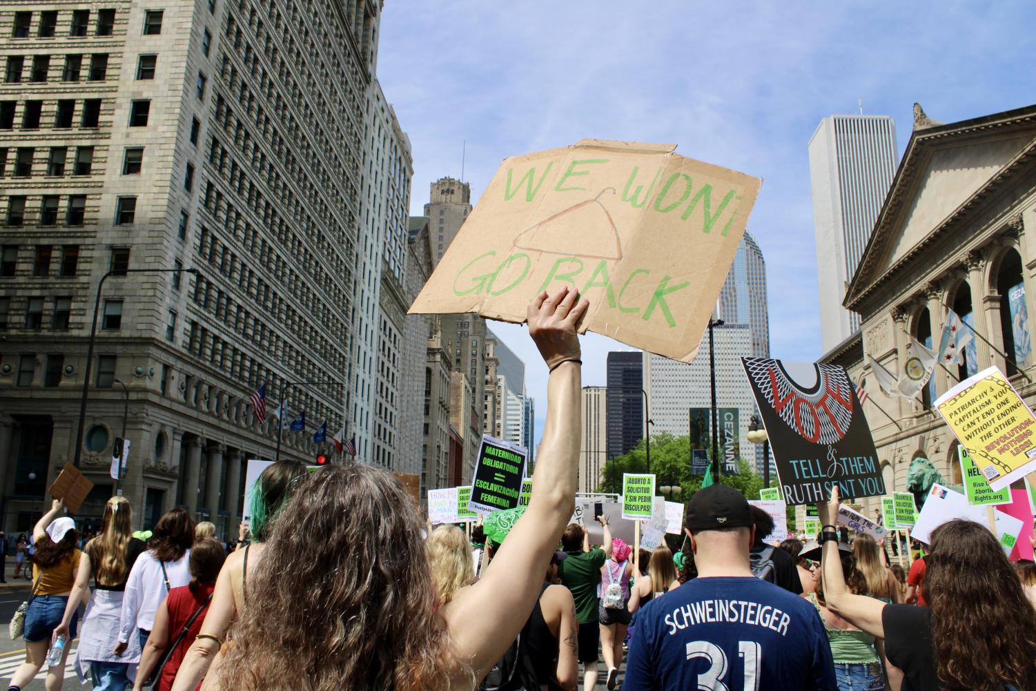 Activists support pro-choice movements in Millenium Park