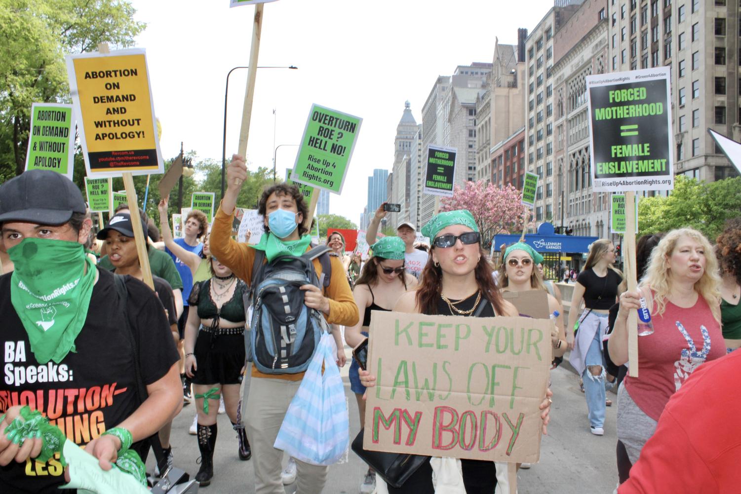 Activists support pro-choice movements in Millenium Park