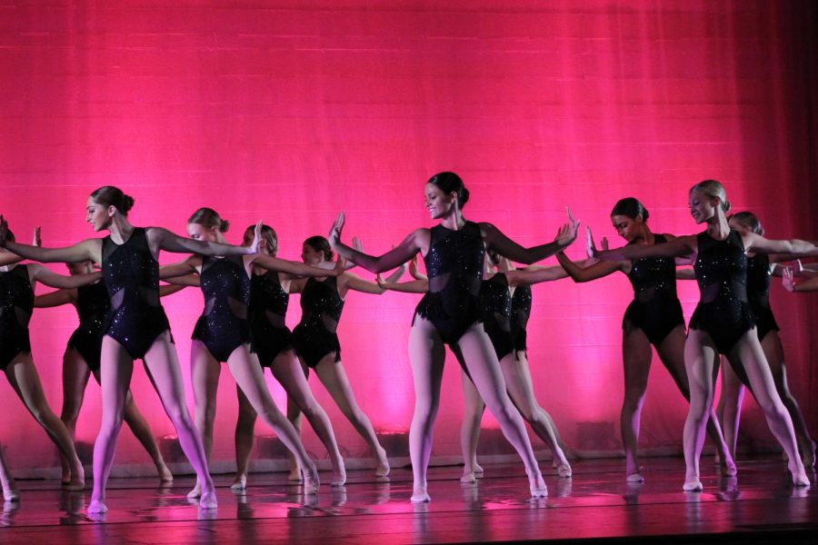 Dancers hold a pose during the last performance of the show.