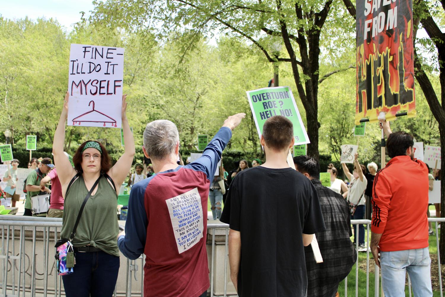 Activists support pro-choice movements in Millenium Park