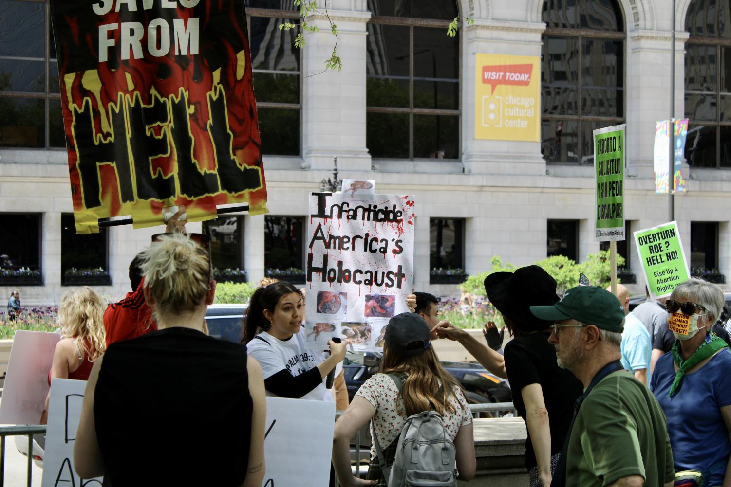 Activists support pro-choice movements in Millenium Park