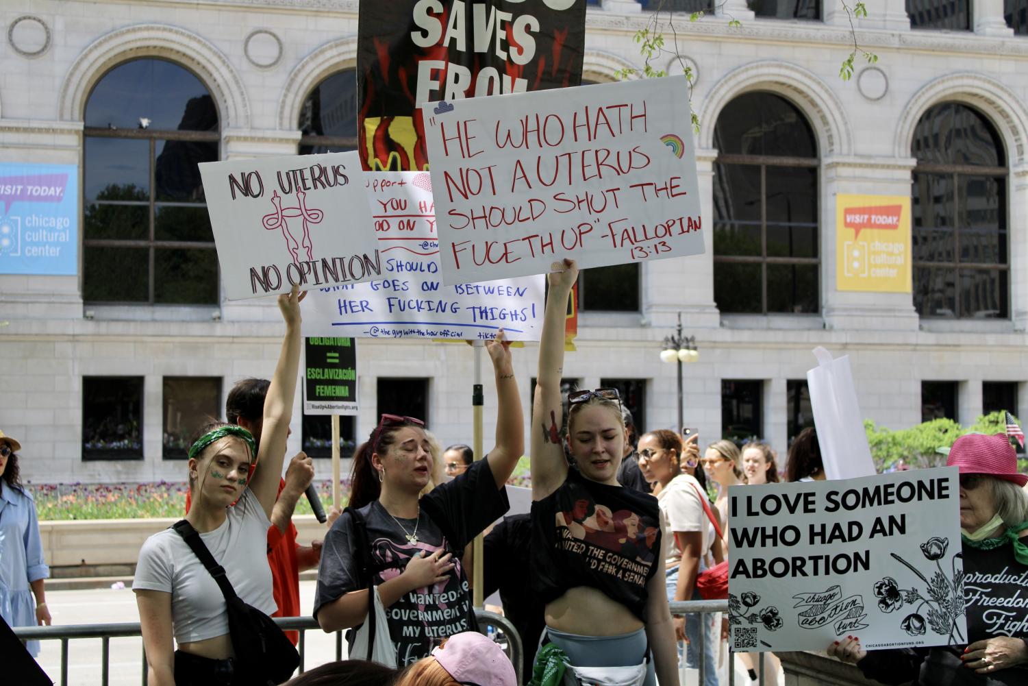 Activists support pro-choice movements in Millenium Park