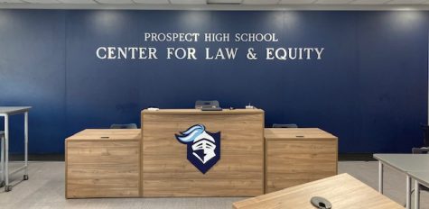 The new law room looks fresh in its first official functioning year. Heilman is relieved that he can now judge more realistic mock trials. (photo by PJ O’Grady)