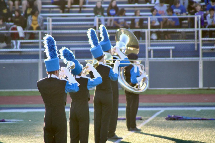 A section of the band performs at the Knight of Champions competition on Oct. 1 (photo by Juliet Aquino)