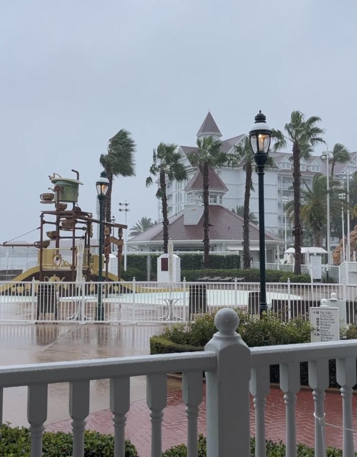 Wind and rain come down hard at the Walt Disney World resort during Hurricane Ian. (Photo by Mollie Kearns)