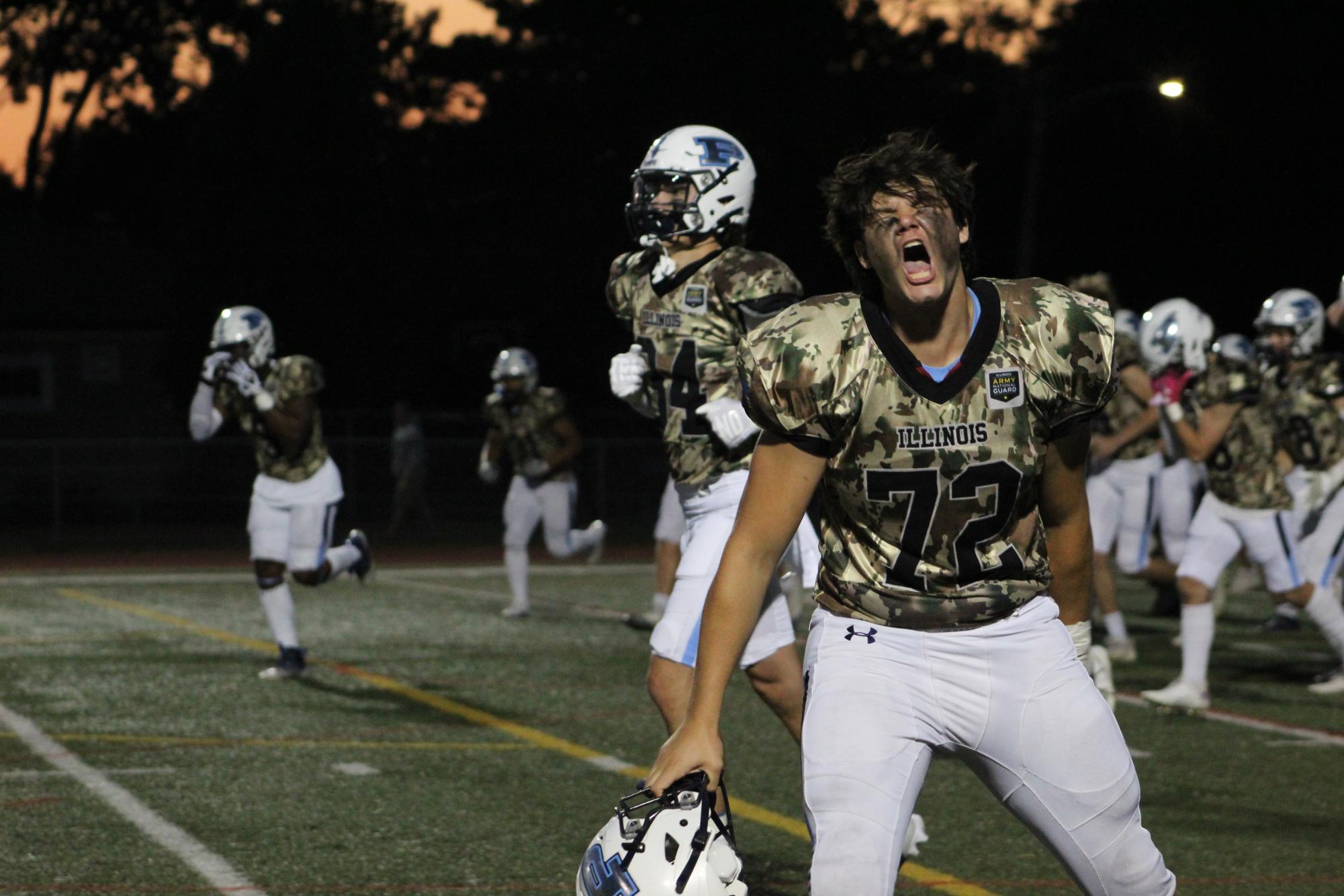 Knights celebrate victory against Glenbrook South while honoring National Guard