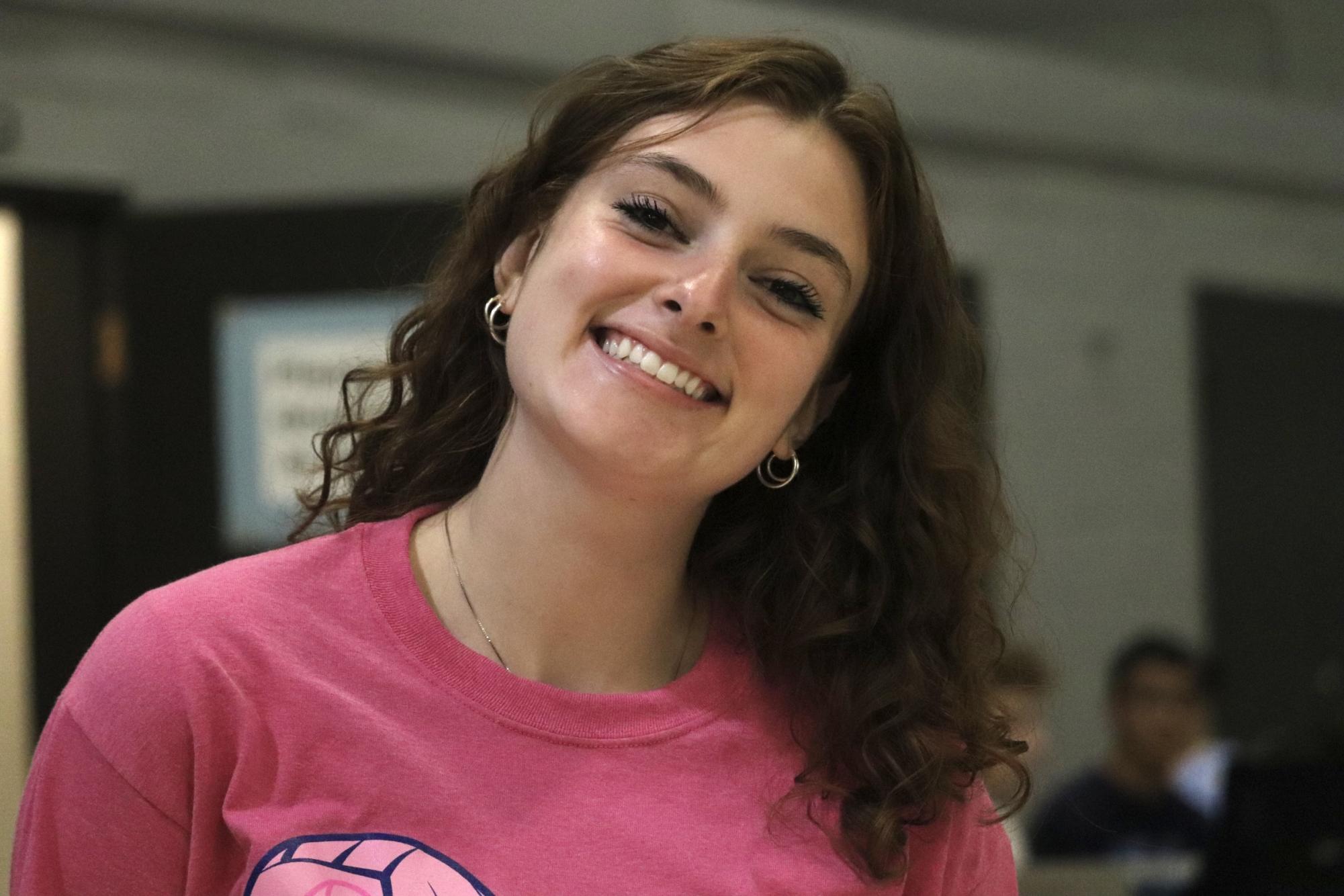 Ali Cook all smiles at the Volley for the Cure game. (Photo by Priyanka Shah)
