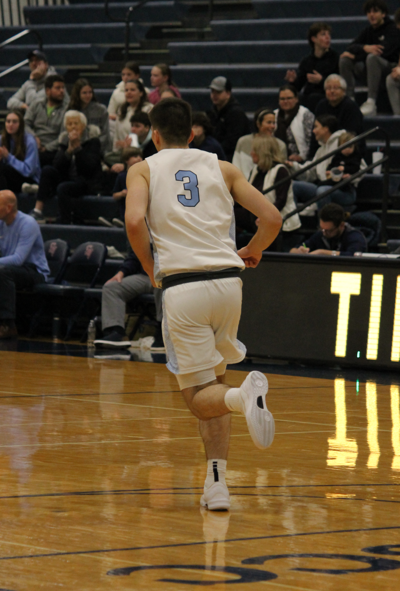 The Varsity Boys Basketball team at their last game of the St. Viator Tournament