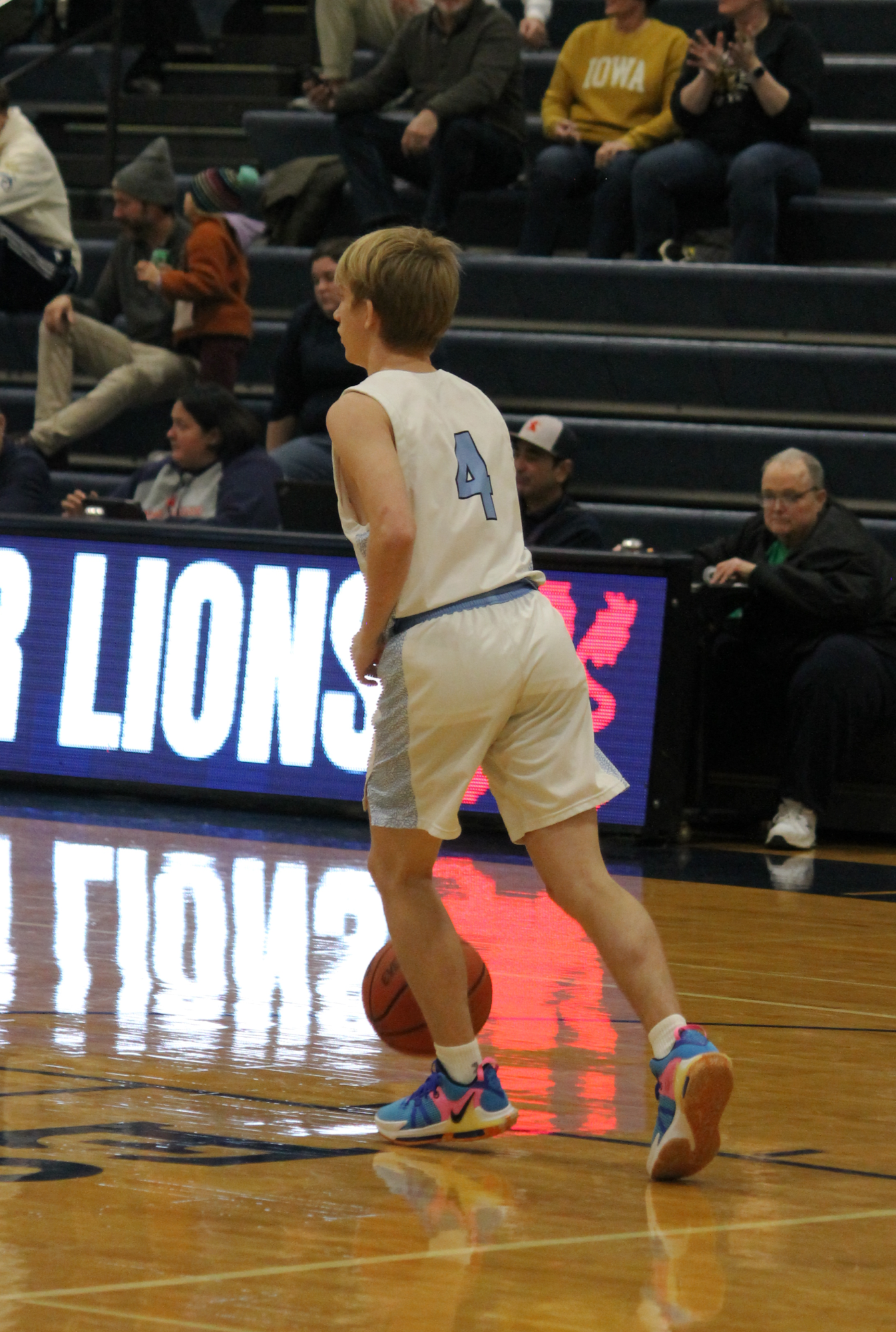 The Varsity Boys Basketball team at their last game of the St. Viator Tournament