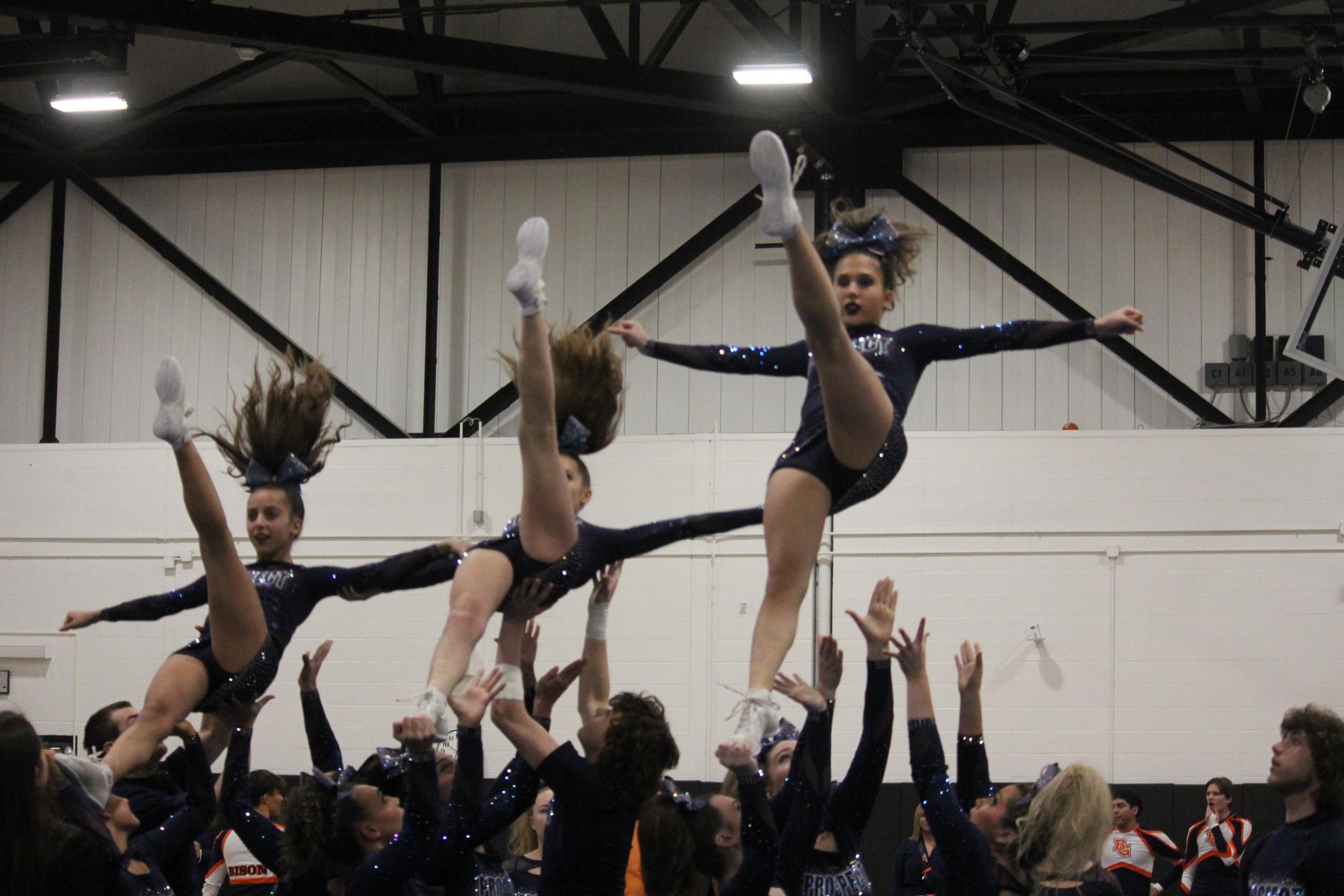 The Prospect Varsity Coed Cheer team at MSL Conference