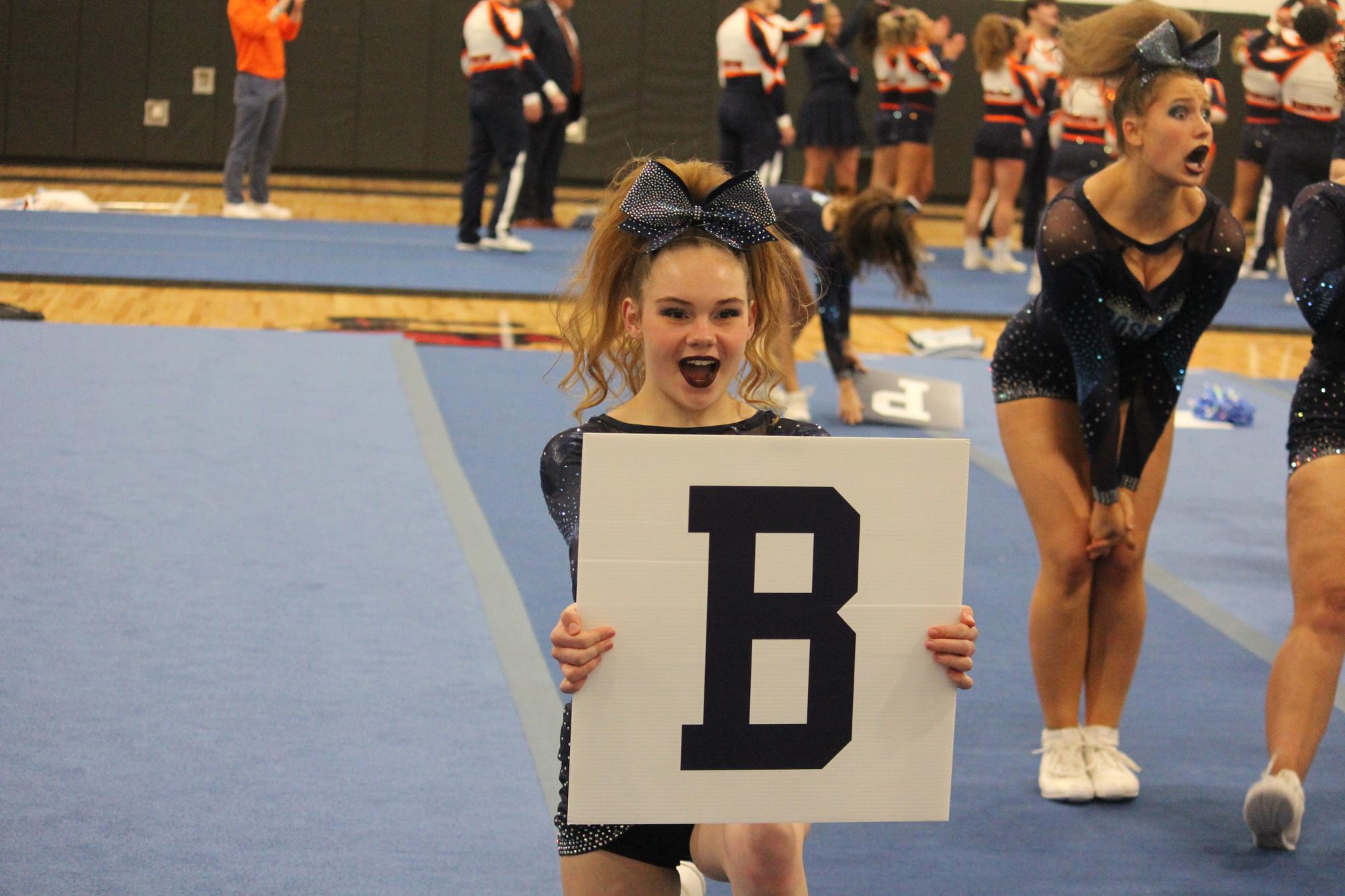 The Prospect Varsity Coed Cheer team at MSL Conference