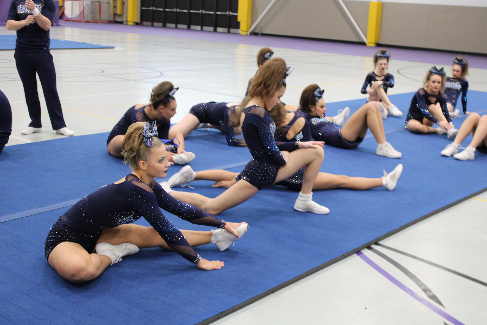The Prospect Varsity Coed Cheer team at Sectionals