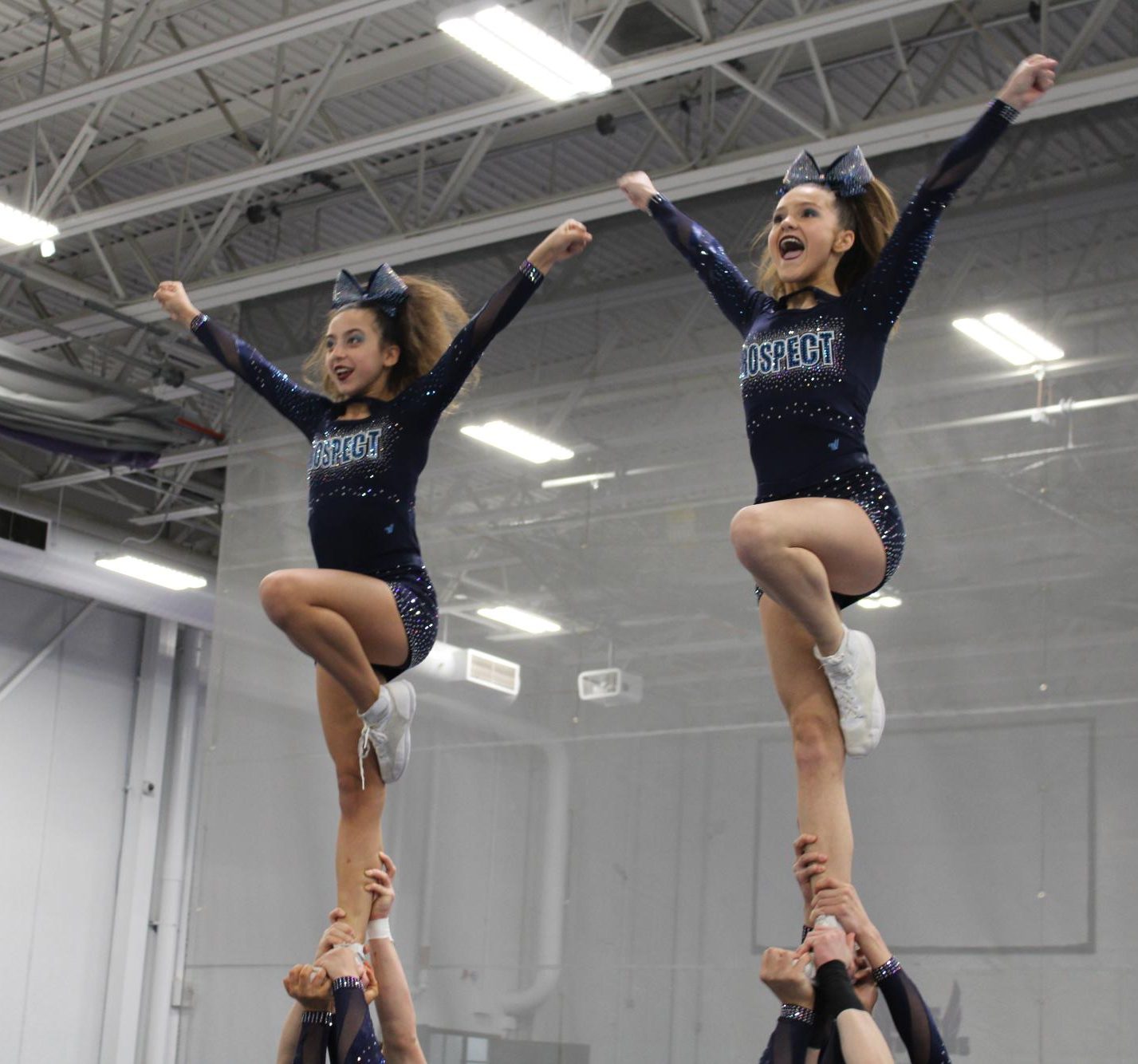 The Prospect Varsity Coed Cheer team at Sectionals