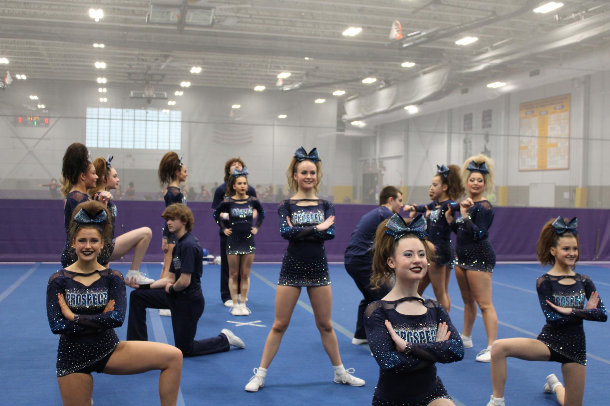 The Prospect Varsity Coed Cheer team at Sectionals