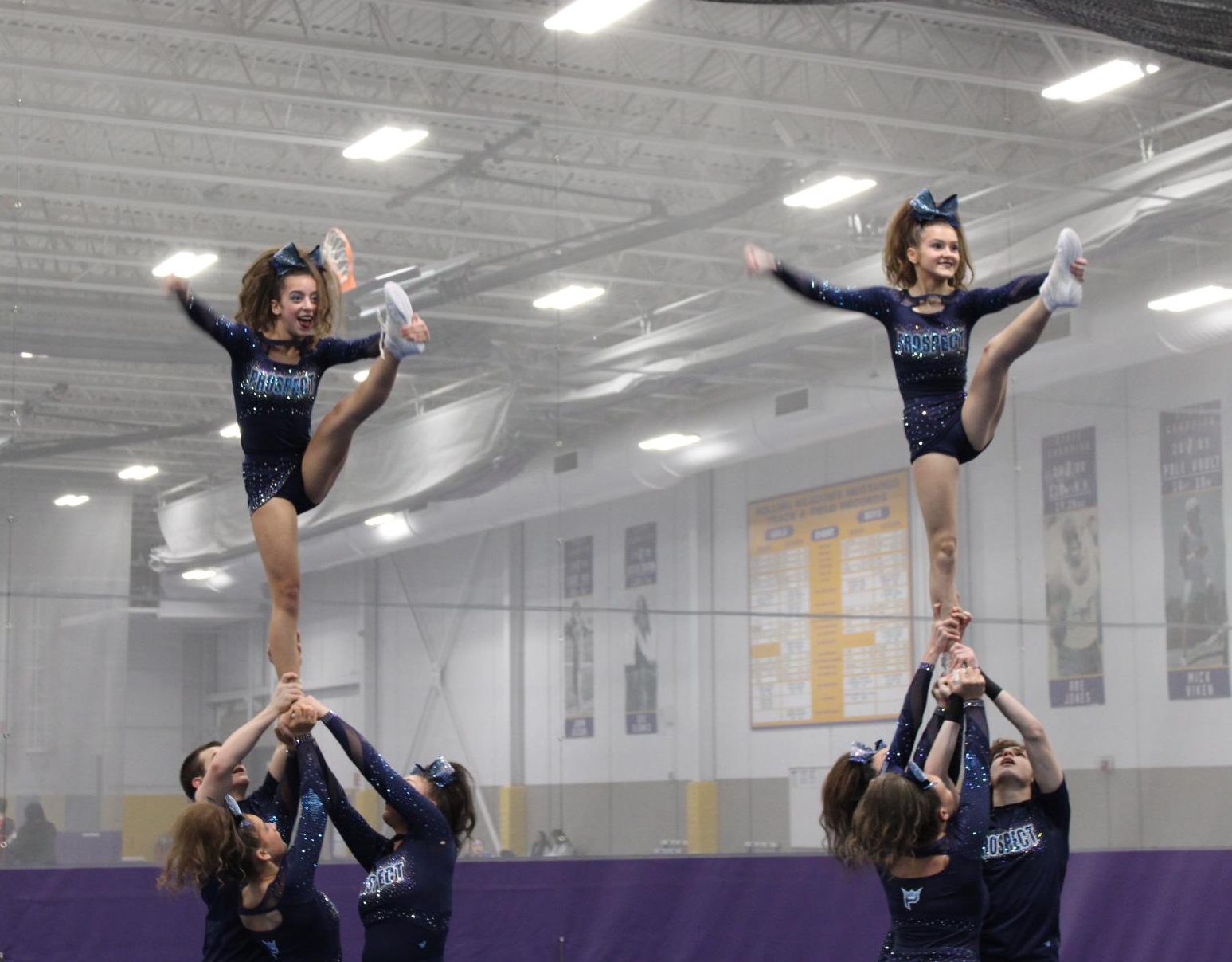 The Prospect Varsity Coed Cheer team at Sectionals