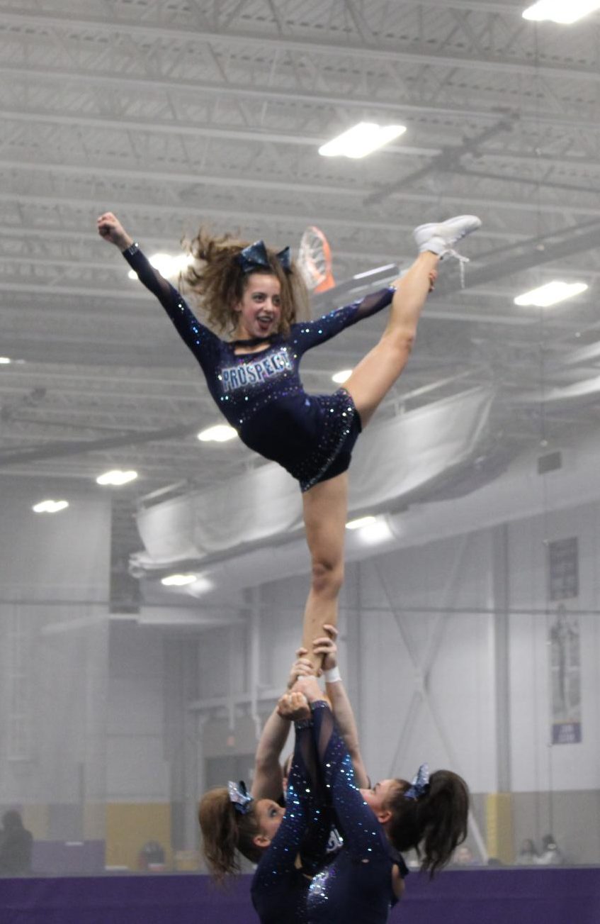 The Prospect Varsity Coed Cheer team at Sectionals