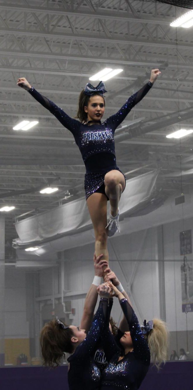 The Prospect Varsity Coed Cheer team at Sectionals