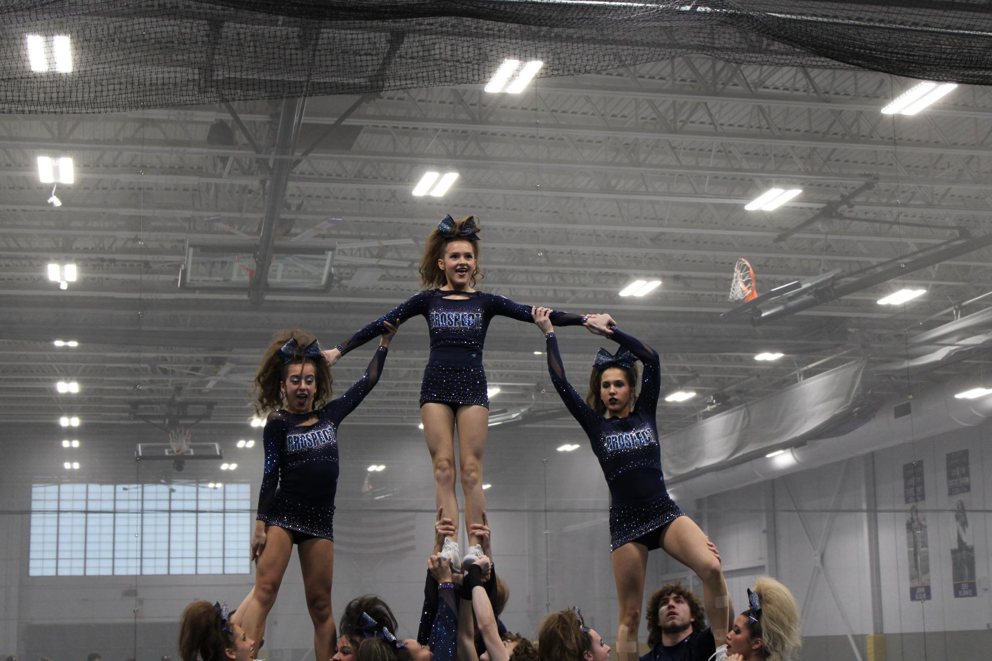 The Prospect Varsity Coed Cheer team at Sectionals
