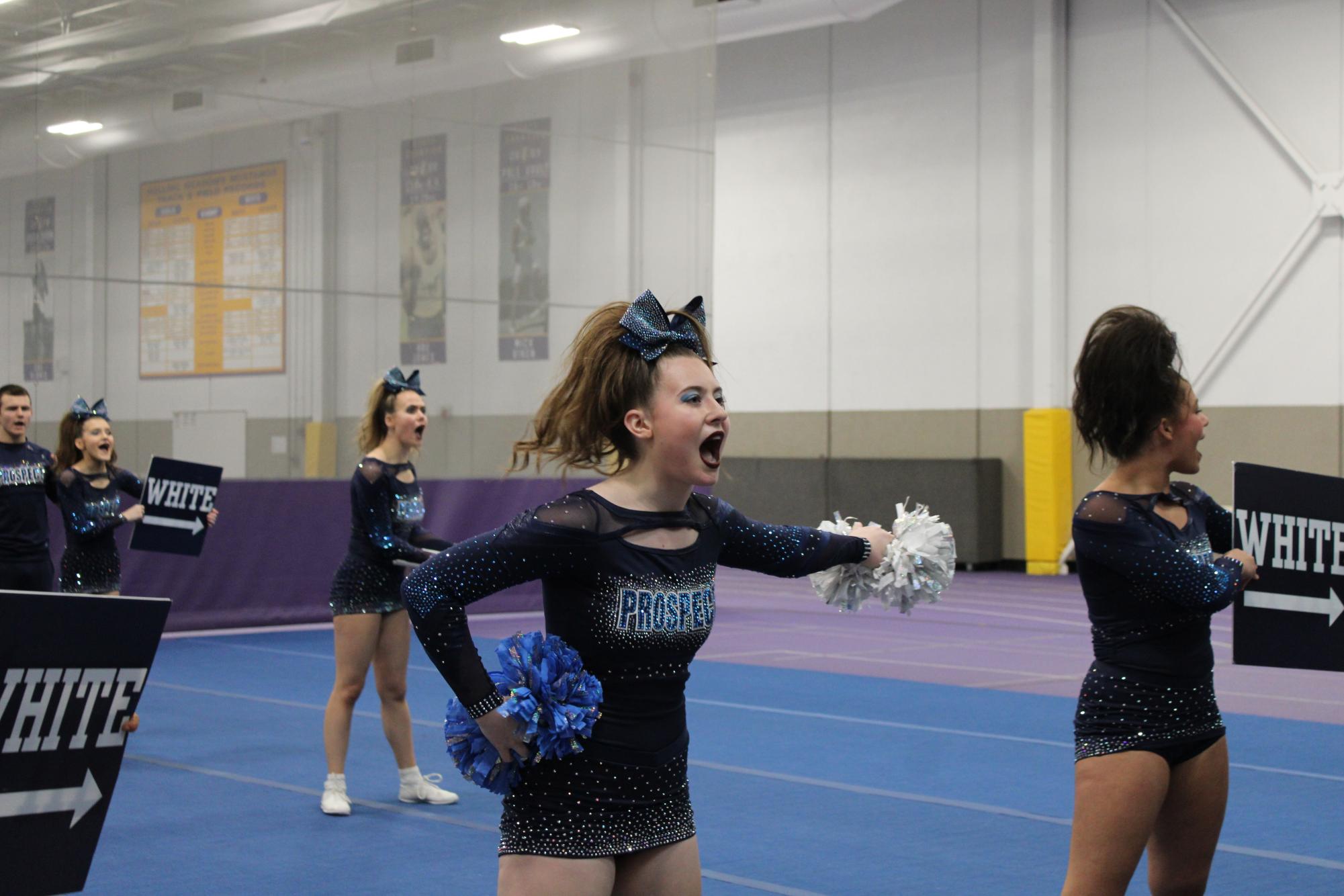 The Prospect Varsity Coed Cheer team at Sectionals
