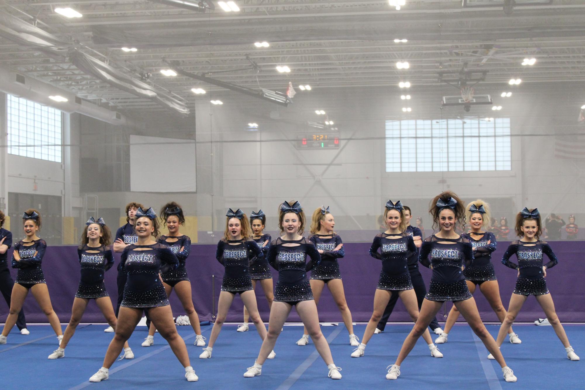 The Prospect Varsity Coed Cheer team at Sectionals