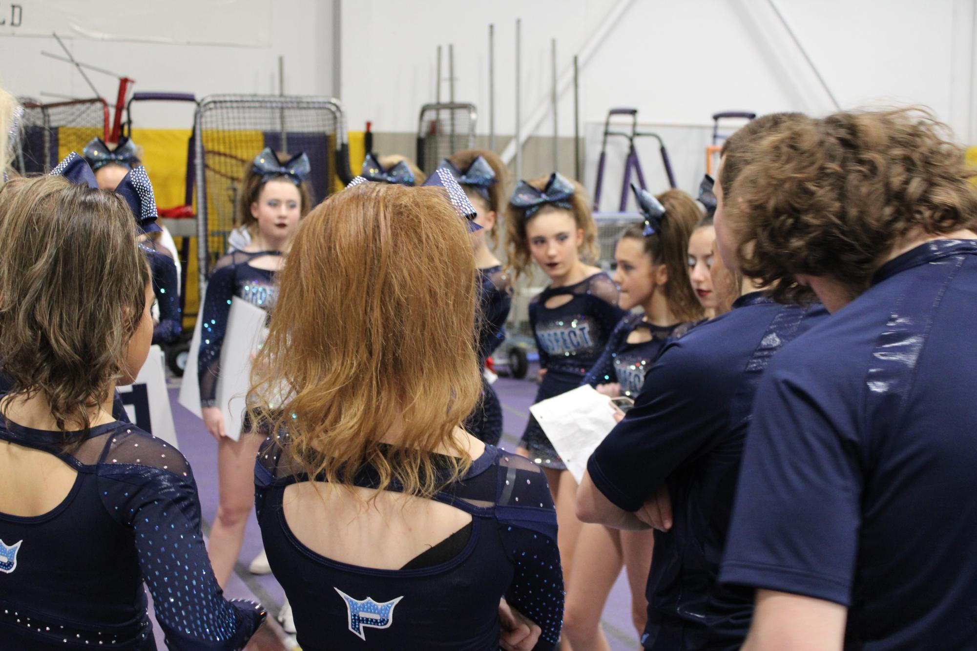 The Prospect Varsity Coed Cheer team at Sectionals