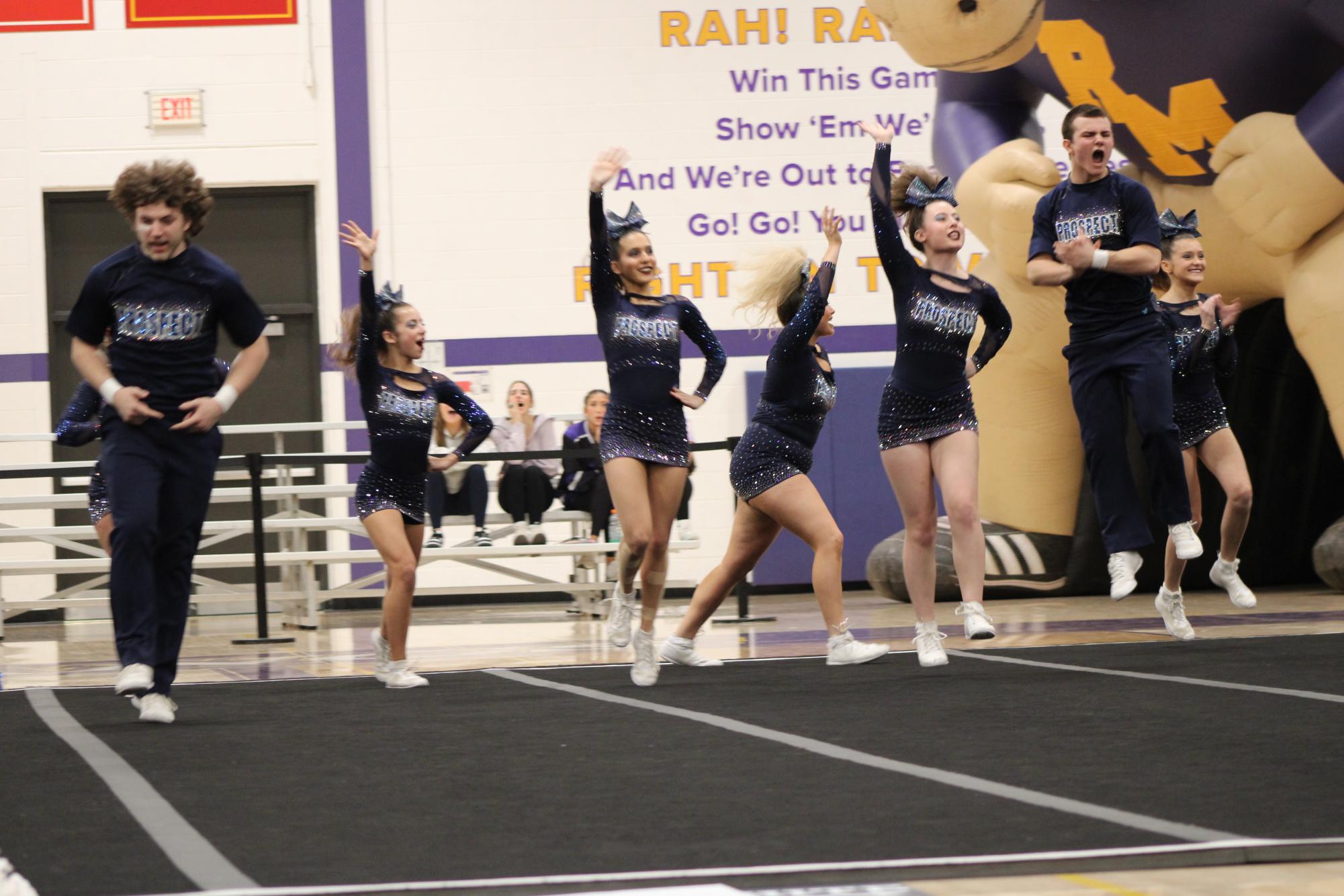 The Prospect Varsity Coed Cheer team at Sectionals