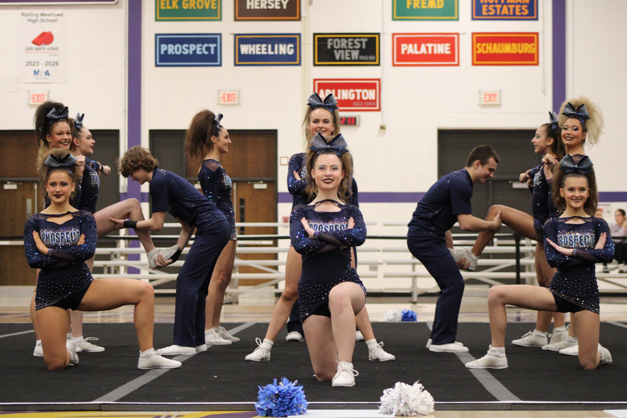 The Prospect Varsity Coed Cheer team at Sectionals