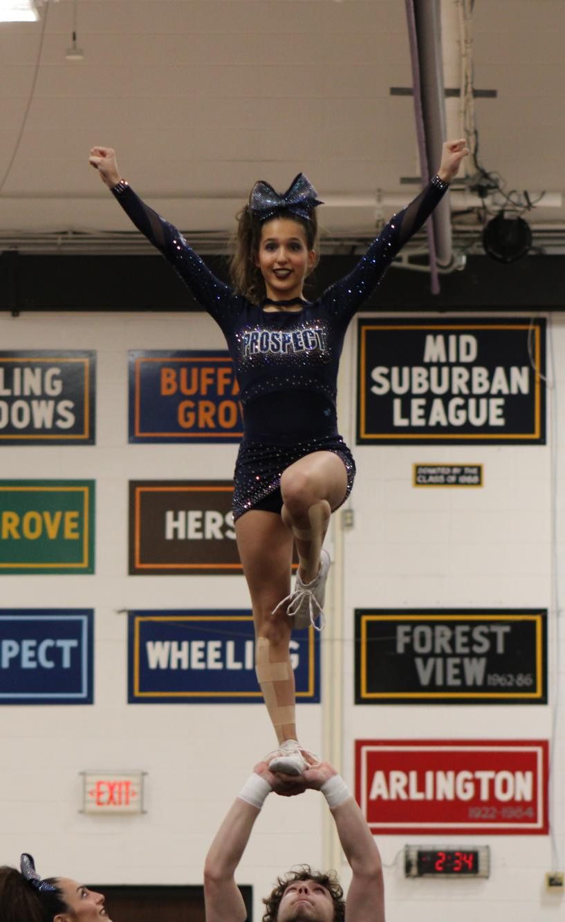The Prospect Varsity Coed Cheer team at Sectionals