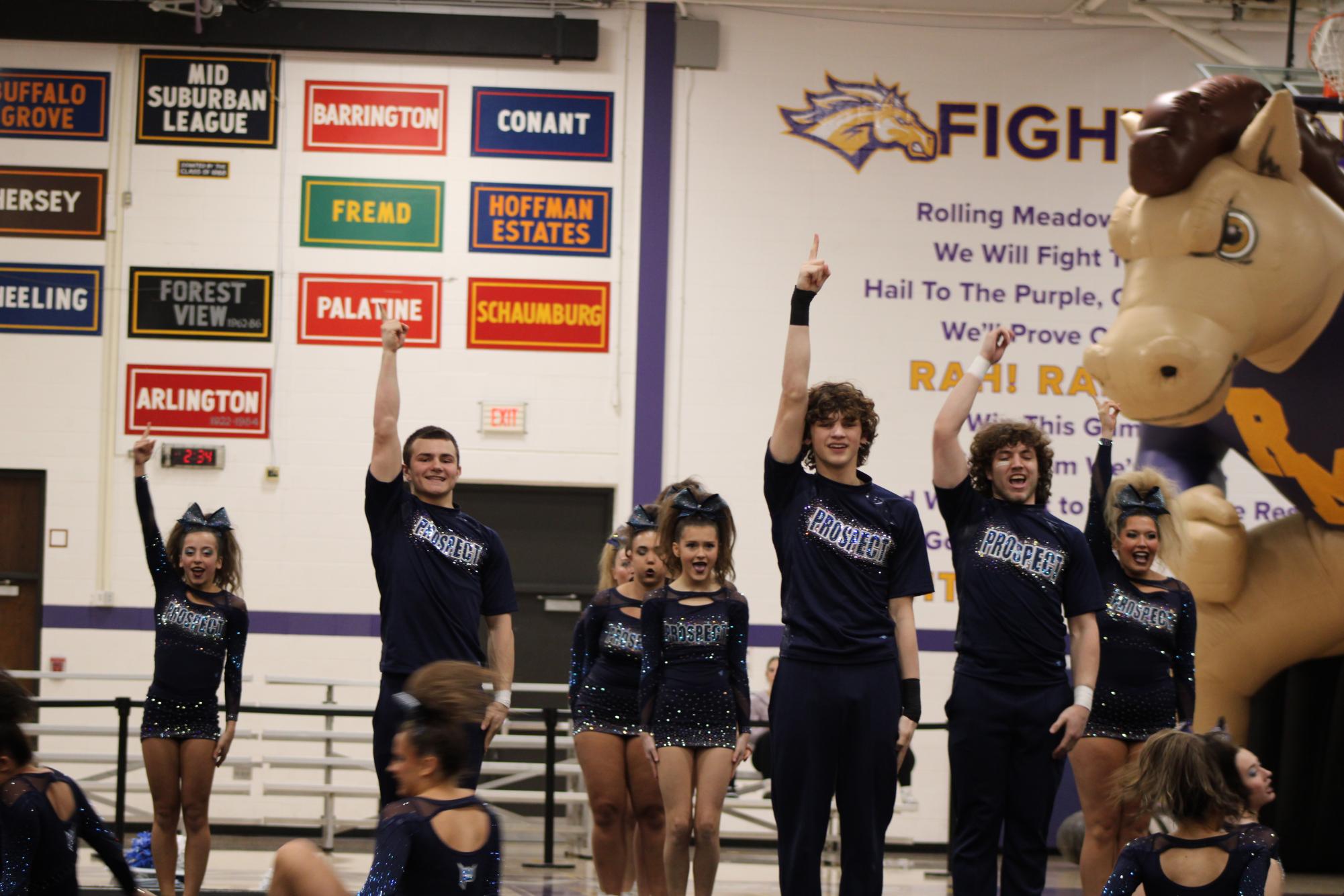 The Prospect Varsity Coed Cheer team at Sectionals
