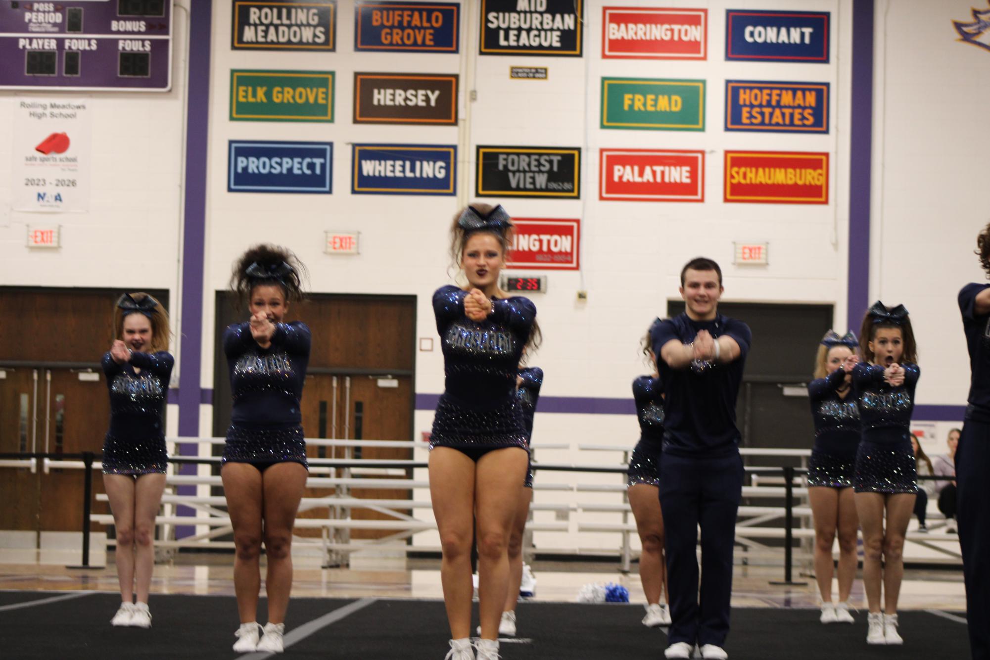 The Prospect Varsity Coed Cheer team at Sectionals