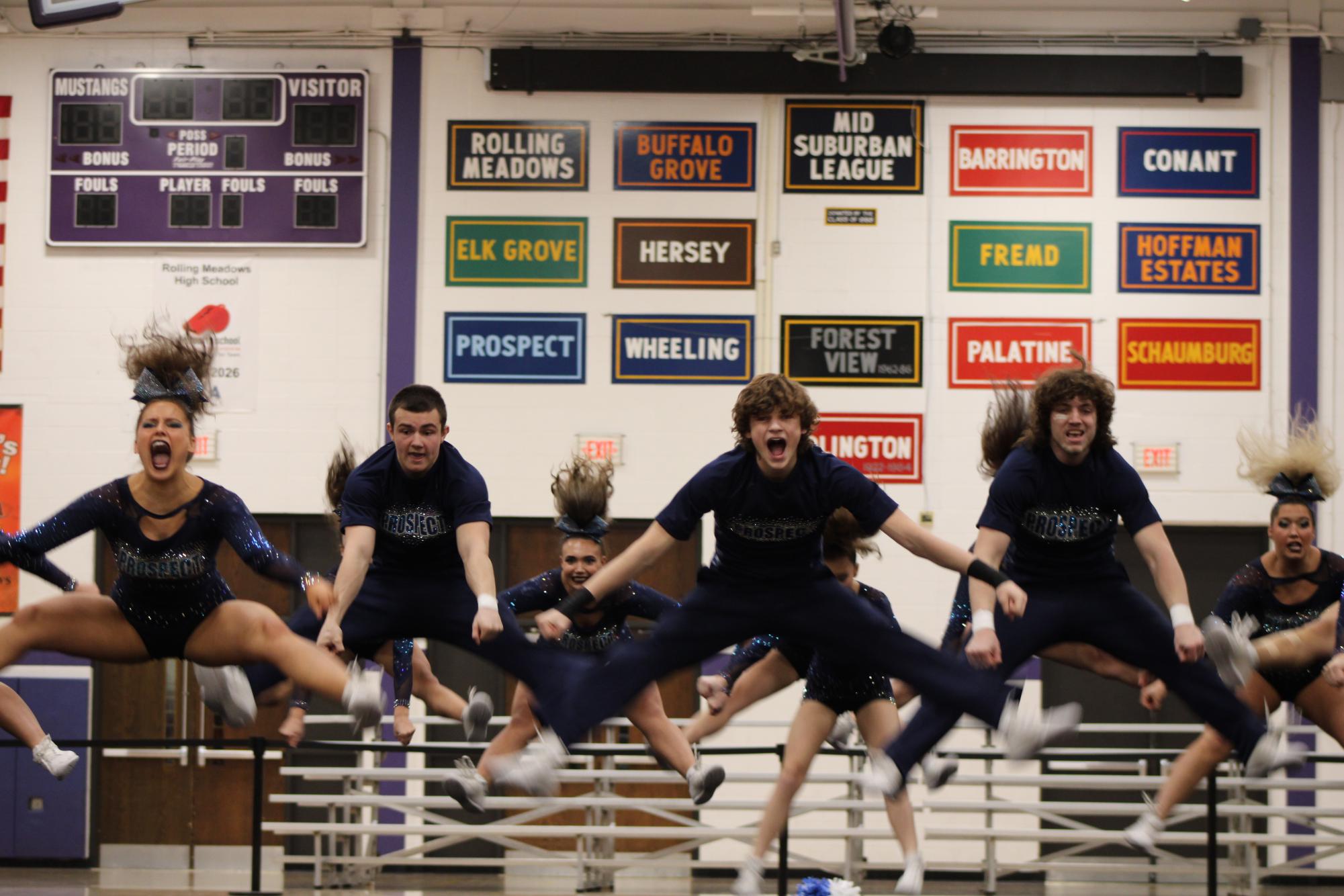 The Prospect Varsity Coed Cheer team at Sectionals