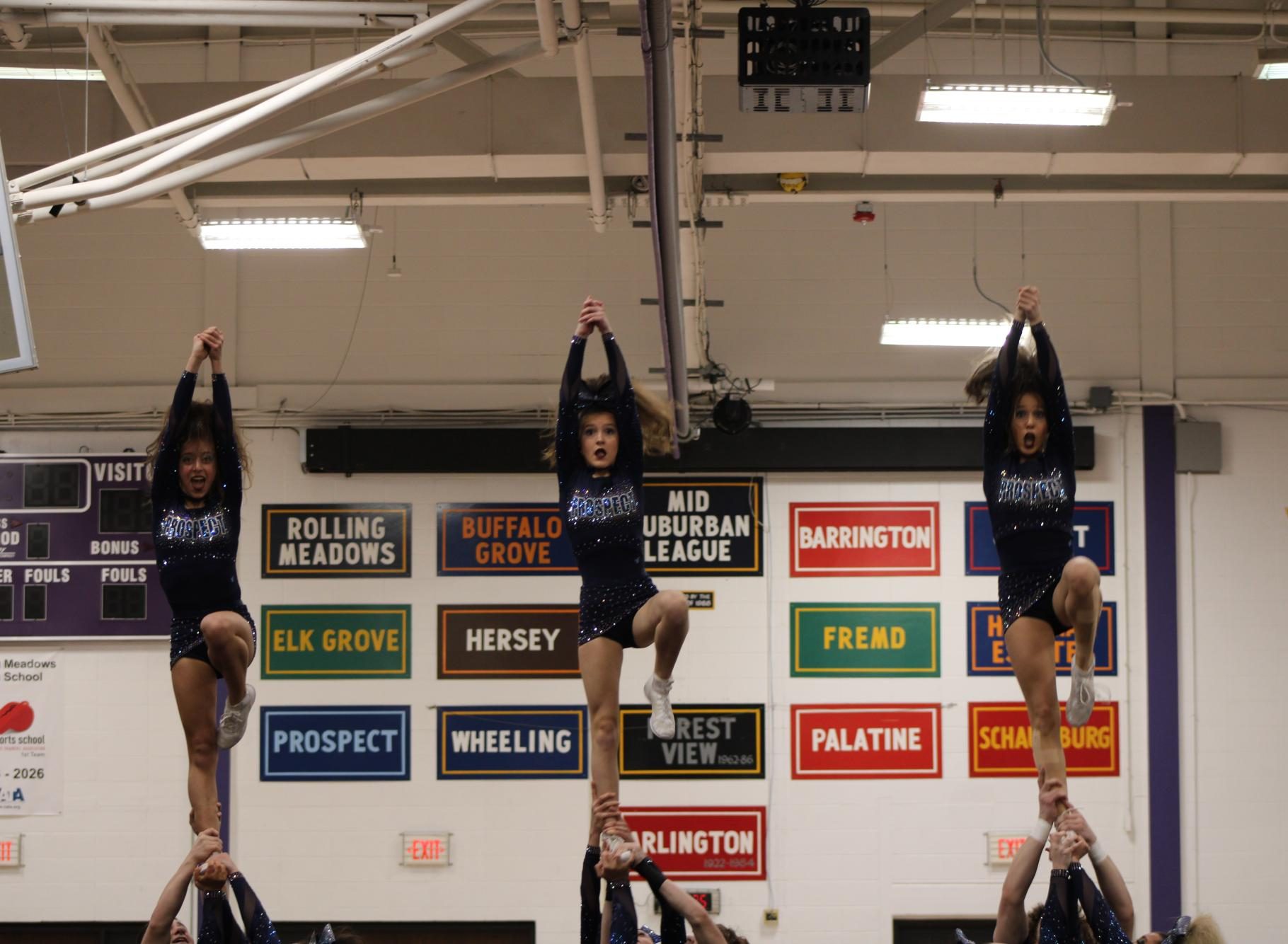 The Prospect Varsity Coed Cheer team at Sectionals