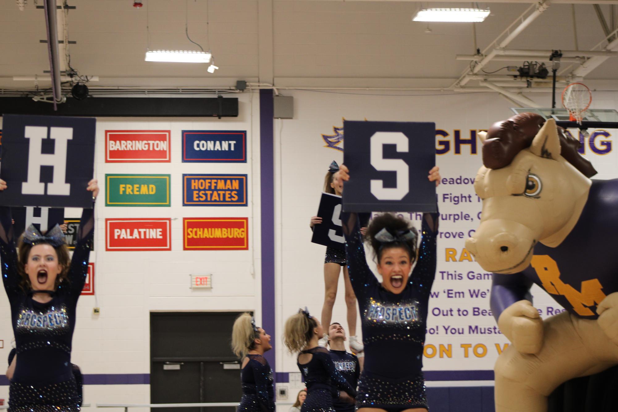 The Prospect Varsity Coed Cheer team at Sectionals